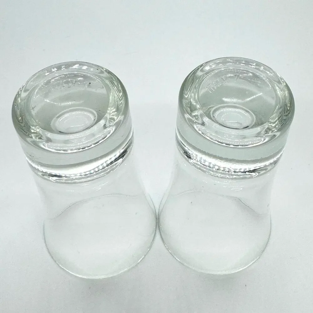 Set of 2 Italian Shot Glasses Liqueur Tumbler Clear Retro Bar Made in Italy 2 Oz